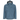 Front of a slate blue rain jacket with the maverick logo in white printed on the right chest. 