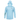 Front of a light blue hooded long sleeve with green maverick logos on the left chest and right sleeve.