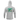 Back of a light grey hooded long sleeve with a green and orange design, featuring three fish jumping in front of trees, with a fishing lure above them. 