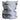 White neck gaiter featuring blue maverick logos in a repeating pattern.