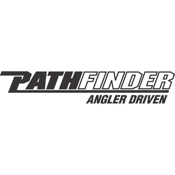 12-inch black Pathfinder logo, featuring the tagline 'Angler Driven'.