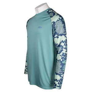 Pathfinder AFTCO Teal Digi Camo Tactical Performance Long Sleeve