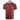 Side of a dark red tee with a chest pocket that is printed with the pathfinder logo in tan.