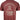Close up of the distressed tan graphic of a boat on the back of a red tee.