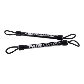 Two black and white PATHFINDER labeled poles with looped rope ends.