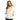 A woman wearing a cream-colored fleece with buttons down the front and a pathfinder logo on the left chest.