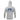 Back of a light grey hooded long sleeve with a blue and orange graphic of a swordfish and boat surrounded by birds and planes. 