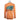 Back of an orange performance long sleeve with a teal fish logo and the pathfinder logo. 