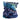 Multicolored blue and purple neck gaiter with the pathfinder logo in white at the top edge. 