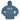 Back of a slate blue rain jacket with the pathfinder logo in white across it.