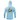 Back of a light blue hooded long sleeve with a graphic of two large fish underwater, with the sun and two birds above them.