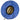 View of the underside of a straw hat with blue topography pattern fabric and a chin strap.